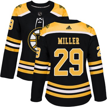 Authentic Adidas Women's Jay Miller Boston Bruins Home Jersey - Black