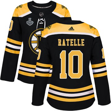 Authentic Adidas Women's Jean Ratelle Boston Bruins Home 2019 Stanley Cup Final Bound Jersey - Black