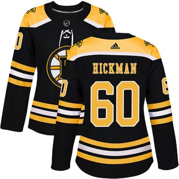 Authentic Adidas Women's Justin Hickman Boston Bruins Home Jersey - Black