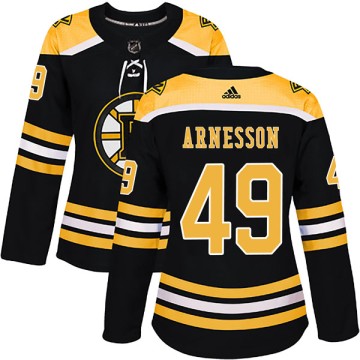 Authentic Adidas Women's Linus Arnesson Boston Bruins Home Jersey - Black