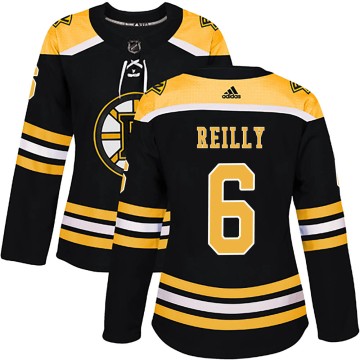 Authentic Adidas Women's Mike Reilly Boston Bruins Home Jersey - Black
