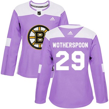 Authentic Adidas Women's Parker Wotherspoon Boston Bruins Fights Cancer Practice Jersey - Purple