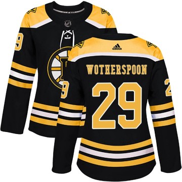 Authentic Adidas Women's Parker Wotherspoon Boston Bruins Home Jersey - Black