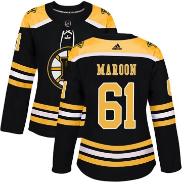 Authentic Adidas Women's Pat Maroon Boston Bruins Home Jersey - Black