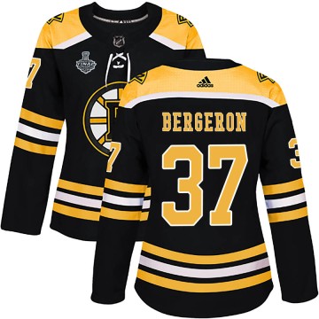 Authentic Adidas Women's Patrice Bergeron Boston Bruins Home 2019 Stanley Cup Final Bound Jersey - Black