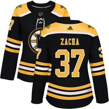 Authentic Adidas Women's Pavel Zacha Boston Bruins Home Jersey - Black