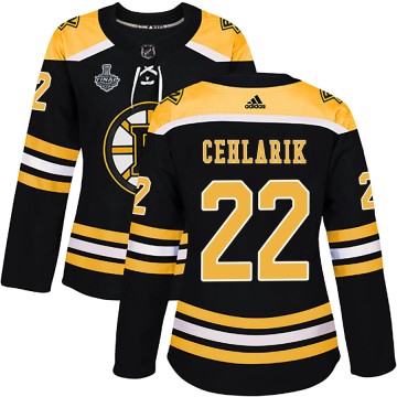 Authentic Adidas Women's Peter Cehlarik Boston Bruins Home 2019 Stanley Cup Final Bound Jersey - Black