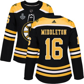 Authentic Adidas Women's Rick Middleton Boston Bruins Home 2019 Stanley Cup Final Bound Jersey - Black