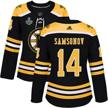Authentic Adidas Women's Sergei Samsonov Boston Bruins Home 2019 Stanley Cup Final Bound Jersey - Black