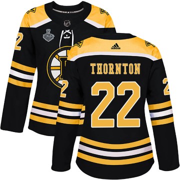 Authentic Adidas Women's Shawn Thornton Boston Bruins Home 2019 Stanley Cup Final Bound Jersey - Black