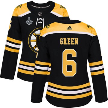 Authentic Adidas Women's Ted Green Boston Bruins Black Home 2019 Stanley Cup Final Bound Jersey - Green