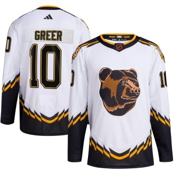 Authentic Adidas Youth A.J. Greer Boston Bruins Reverse Retro 2.0 Jersey - White