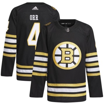 Authentic Adidas Youth Bobby Orr Boston Bruins 100th Anniversary Primegreen Jersey - Black