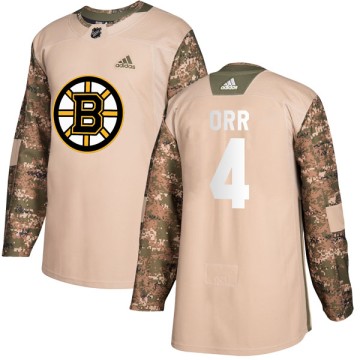 Authentic Adidas Youth Bobby Orr Boston Bruins Veterans Day Practice Jersey - Camo