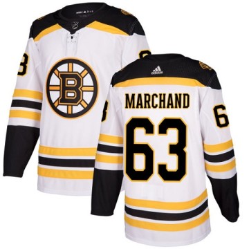Authentic Adidas Youth Brad Marchand Boston Bruins Away Jersey - White