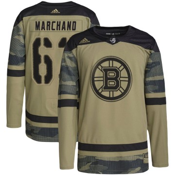 Authentic Adidas Youth Brad Marchand Boston Bruins Military Appreciation Practice Jersey - Camo