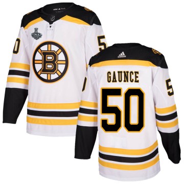 Authentic Adidas Youth Brendan Gaunce Boston Bruins Away 2019 Stanley Cup Final Bound Jersey - White