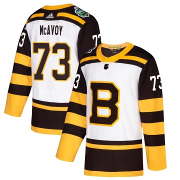 Authentic Adidas Youth Charlie McAvoy Boston Bruins 2019 Winter Classic Jersey - White
