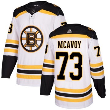 Authentic Adidas Youth Charlie McAvoy Boston Bruins Away Jersey - White
