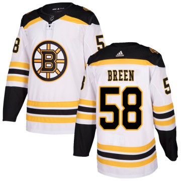 Authentic Adidas Youth Chris Breen Boston Bruins Away Jersey - White