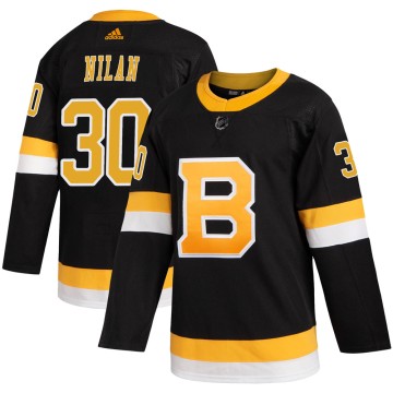 Authentic Adidas Youth Chris Nilan Boston Bruins Alternate Jersey - Black