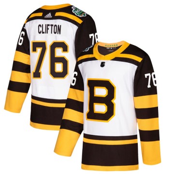 Authentic Adidas Youth Connor Clifton Boston Bruins 2019 Winter Classic Jersey - White