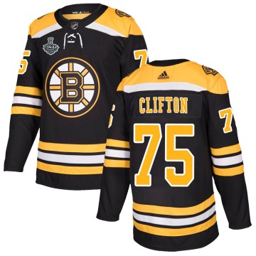 Authentic Adidas Youth Connor Clifton Boston Bruins Home 2019 Stanley Cup Final Bound Jersey - Black