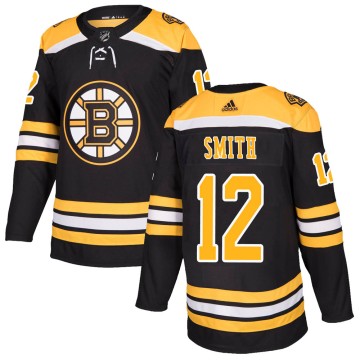 Authentic Adidas Youth Craig Smith Boston Bruins Home Jersey - Black