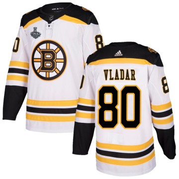 Authentic Adidas Youth Daniel Vladar Boston Bruins Away 2019 Stanley Cup Final Bound Jersey - White