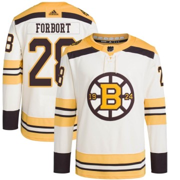 Authentic Adidas Youth Derek Forbort Boston Bruins 100th Anniversary Primegreen Jersey - Cream