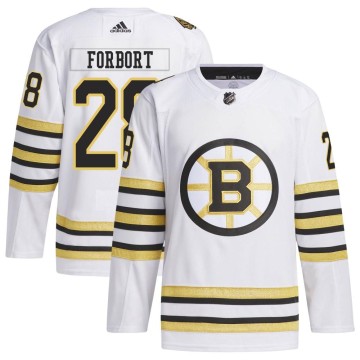 Authentic Adidas Youth Derek Forbort Boston Bruins 100th Anniversary Primegreen Jersey - White