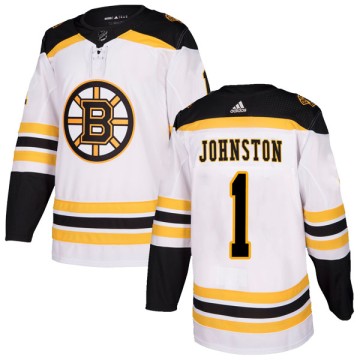 Authentic Adidas Youth Eddie Johnston Boston Bruins Away Jersey - White