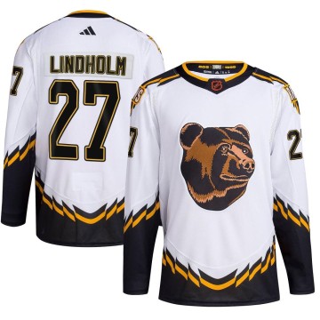 Authentic Adidas Youth Hampus Lindholm Boston Bruins Reverse Retro 2.0 Jersey - White