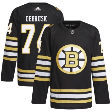 Authentic Adidas Youth Jake DeBrusk Boston Bruins 100th Anniversary Primegreen Jersey - Black