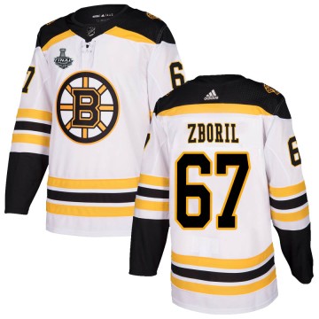 Authentic Adidas Youth Jakub Zboril Boston Bruins Away 2019 Stanley Cup Final Bound Jersey - White