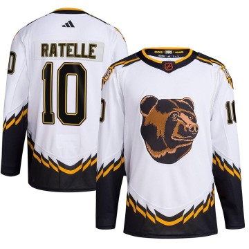 Authentic Adidas Youth Jean Ratelle Boston Bruins Reverse Retro 2.0 Jersey - White