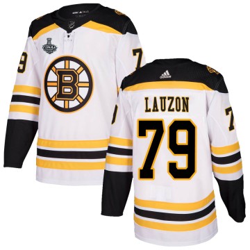 Authentic Adidas Youth Jeremy Lauzon Boston Bruins Away 2019 Stanley Cup Final Bound Jersey - White