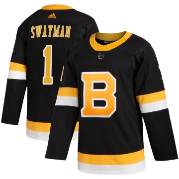 Authentic Adidas Youth Jeremy Swayman Boston Bruins Alternate Jersey - Black