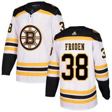 Authentic Adidas Youth Jesper Froden Boston Bruins Away Jersey - White