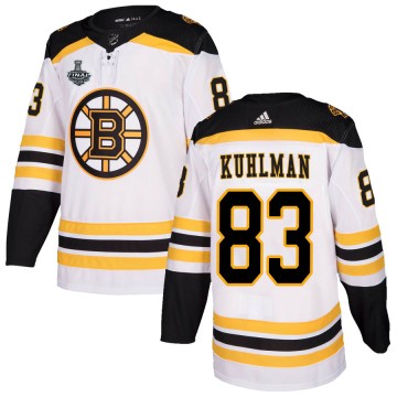 Authentic Adidas Youth Karson Kuhlman Boston Bruins Away 2019 Stanley Cup Final Bound Jersey - White