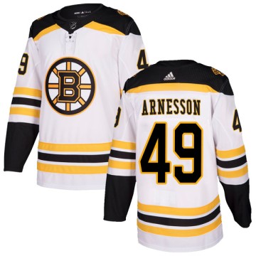 Authentic Adidas Youth Linus Arnesson Boston Bruins Away Jersey - White