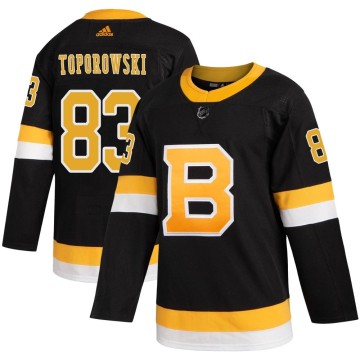 Authentic Adidas Youth Luke Toporowski Boston Bruins Alternate Jersey - Black