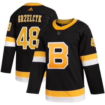 Authentic Adidas Youth Matt Grzelcyk Boston Bruins Alternate Jersey - Black