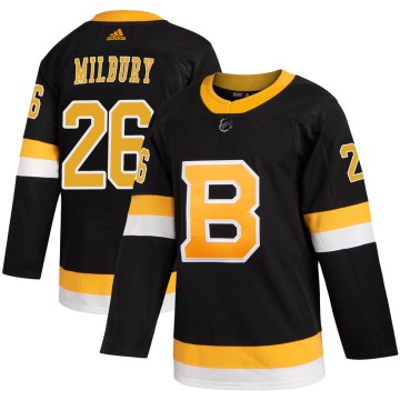 Authentic Adidas Youth Mike Milbury Boston Bruins Alternate Jersey - Black