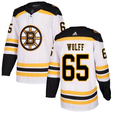 Authentic Adidas Youth Nick Wolff Boston Bruins Away Jersey - White