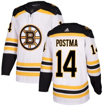 Authentic Adidas Youth Paul Postma Boston Bruins Away Jersey - White