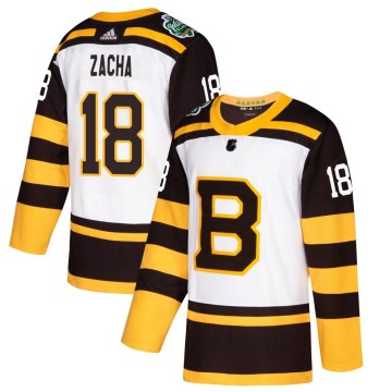 Authentic Adidas Youth Pavel Zacha Boston Bruins 2019 Winter Classic Jersey - White