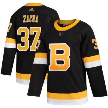 Authentic Adidas Youth Pavel Zacha Boston Bruins Alternate Jersey - Black