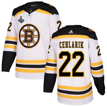 Authentic Adidas Youth Peter Cehlarik Boston Bruins Away 2019 Stanley Cup Final Bound Jersey - White