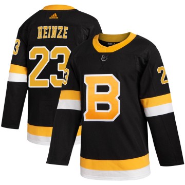 Authentic Adidas Youth Steve Heinze Boston Bruins Alternate Jersey - Black